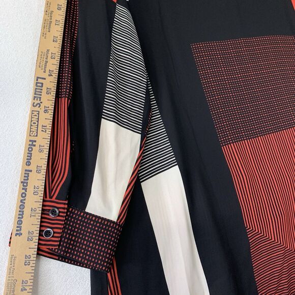 Chicos Tunic Women 3 Petite Color Block Asymmetrical Layered Blouse Lagenlook XL - Picture 7 of 13